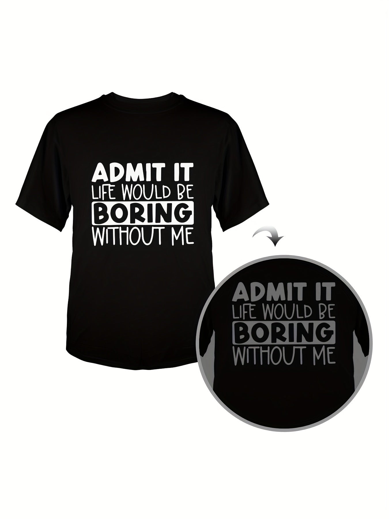 Admit It... Printed T-shirt, Men's T-shirt, Summer Casual Short Sleeved T-shirt